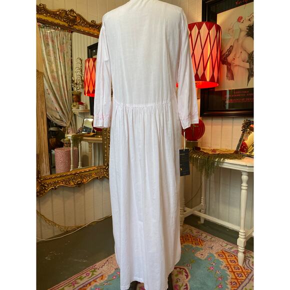 vintage 1980s pink cotton nightgown tommies cottagecore granny victorian m/l 38 - Picture 9 of 10